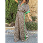 🌸Spring Hot Sale 49% OFF💐 Women's 2-Piece Leopard Print Outfit Button-Down Shirt & Wide-Leg Pants