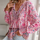 💖Last day sale. 50% off💖Feminine fashion printed V-neck long sleeve shirt