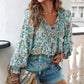 💖Last day sale. 50% off💖Feminine fashion printed V-neck long sleeve shirt