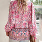 💖Last day sale. 50% off💖Feminine fashion printed V-neck long sleeve shirt