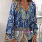 💖Last day sale. 50% off💖Feminine fashion printed V-neck long sleeve shirt