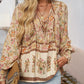 💖Last day sale. 50% off💖Feminine fashion printed V-neck long sleeve shirt
