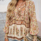 💖Last day sale. 50% off💖Feminine fashion printed V-neck long sleeve shirt