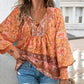 💖Last day sale. 50% off💖Feminine fashion printed V-neck long sleeve shirt