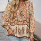 💖Last day sale. 50% off💖Feminine fashion printed V-neck long sleeve shirt