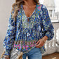 💖Last day sale. 50% off💖Feminine fashion printed V-neck long sleeve shirt