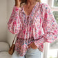 💖Last day sale. 50% off💖Feminine fashion printed V-neck long sleeve shirt