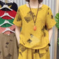 🎁Hot Sale 49% Off🌸 Women’s Printed Short-Sleeved Top & Cropped Pants Set ✨👚👖