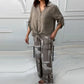 🌸NEW HOT SALE✨Women's Fashion Loose Cardigan Shirt & High Waist Pants Two Piece Set