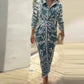 Women's Elegant Geometric Print Slit Dress