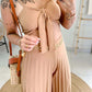 Fashion Spaghetti Straps & Pleated Loose Wide Leg Pants Two Piece Set