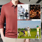 Thick, warm men's shirt with lapel and long sleeves