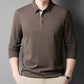 Thick, warm men's shirt with lapel and long sleeves