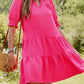 LIMITED TIME SALE🔥WOMEN'S SMOCKED SLEEVE TIERED V-NECK MINI DRESS (BUY 2 FREE SHIPPING)