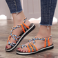 Flat sandals with braided strap for women