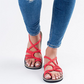 Flat sandals with braided strap for women