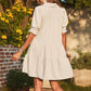 LIMITED TIME SALE🔥WOMEN'S SMOCKED SLEEVE TIERED V-NECK MINI DRESS (BUY 2 FREE SHIPPING)