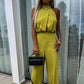 Women's Elegant Sleeveless Solid Color Jumpsuit
