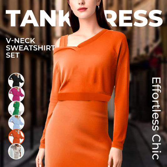💥2025 New Arrive - 49% OFF💥Women's 2-Piece Set Sleeveless Dress & Loose V-Neck Pullover  20 Reviews
