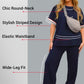 Women's Striped T-Shirt & Wide-Leg Joggers Set