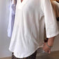 Women's Solid V-Neck 3/4 Sleeve Tops