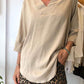 Women's Solid V-Neck 3/4 Sleeve Tops
