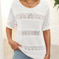 🎉Hot Sale 49% OFF🎉Women's Round Neck Hollow Knit Crochet Short Sleeve Sweater
