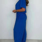 Solid color loose jumpsuit with V-neck