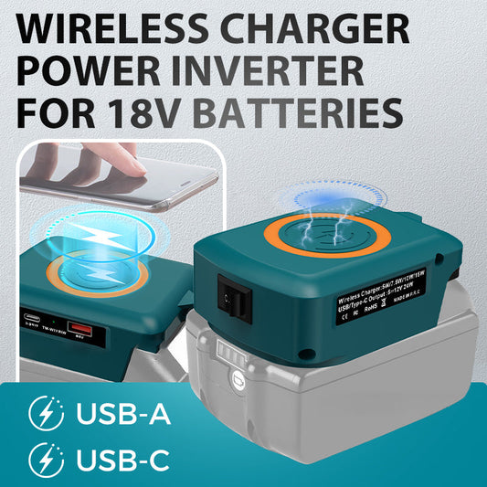 Wireless Charger Power Inverter for 18V Batteries