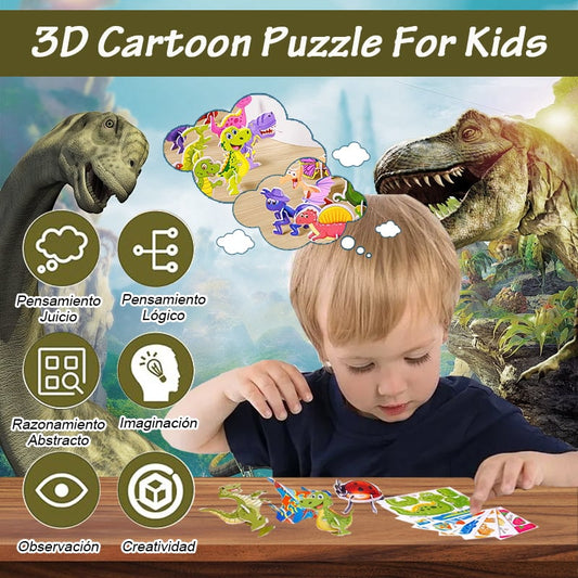 🧩60% OFF! ✨ 2025 Educational 3D Cartoon Puzzle - 57 Interlocking Pieces with Vibrant Characters for Creative Learning 🎨👧