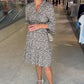 Women's Trendy Leopard Print V-Neck Loose Fit Dress