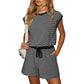 Women's striped top with long sleeves Shorts 2-piece set