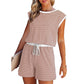 Women's striped top with long sleeves Shorts 2-piece set