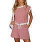 Women's striped top with long sleeves Shorts 2-piece set