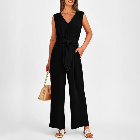 Women’s V-Neck Wide-Leg Jumpsuit