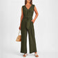 Women’s V-Neck Wide-Leg Jumpsuit