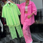 🌈Women's Button-Down Shirt & Pants 2-Piece Set