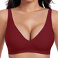 2-Piece Set💕 Jelly Wireless Womens Comfortable Wireless Bras Push Up Bralettes Seamless Tshirts Bras Deep V Everyday Bras