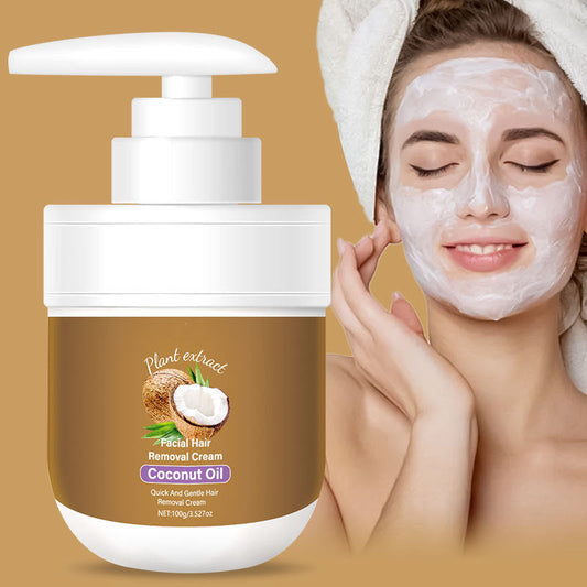 🎁 Buy 2, get 1 FREE! 🥥✨ Coconut facial hair removal cream – Gentle & effective