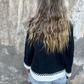 Color-Contrast Long-Sleeve Button Cardigan