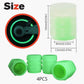 20-Pack Neon Green Glow Tire Valve Caps – No Battery Needed, Universal Fit