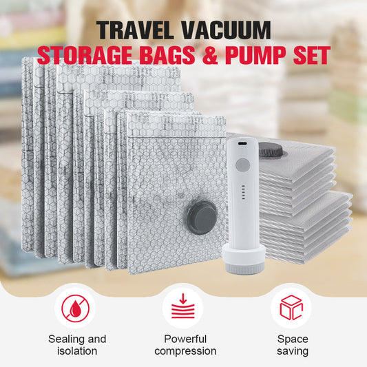 🔥 LAST DAY PROMOTION - 50%OFF 🔥Travel Vacuum Compression Storage Bags with USB - Rechargeable Electric Pump - Ultra - Compact, Lightweight Space - Savers for Clothing & Travel Essentials.