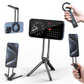Magnetic Phone Tripod for iPhone, Portable Phone Holder Mini Tripod for Magsafe with Double-Sided Strong Magnetic 1/4'' Arri Locating Hole Foldable Hook