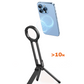 Magnetic Phone Tripod for iPhone, Portable Phone Holder Mini Tripod for Magsafe with Double-Sided Strong Magnetic 1/4'' Arri Locating Hole Foldable Hook