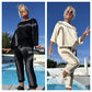 Women's Casual Chain-Print Sweatshirt and Jogger Set
