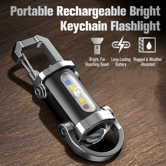 ❄️Summerfresh 50% OFF!🔦Rechargeable LED Keyring Torch – 7-Mode USB-C Mini Torch with COB Light