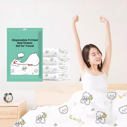 Disposable Printed Bed Sheets Set for Travel