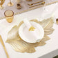 ✨ Gold 3D Leaf Placemat - Luxury Table Decoration with Heat Resistance!✨