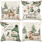 Cute Christmas Print Pillow Cover