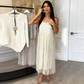 🔥Hot Sale Offers-Women’s Irregular Sweater & Pleated Tank Midi Dress 2-Piece Set